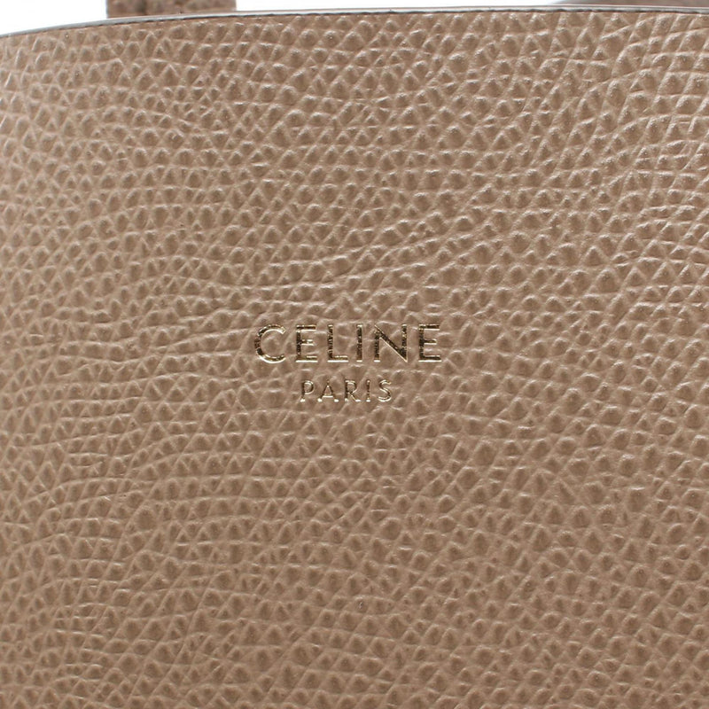 CELINE Vertical Small Cabas Tote Bag Leather Women's Beige 189813