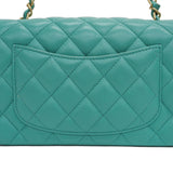 CHANEL Matelasse 20 Flap Bag Chain Shoulder Lambskin A69900 Green x Gold Women's