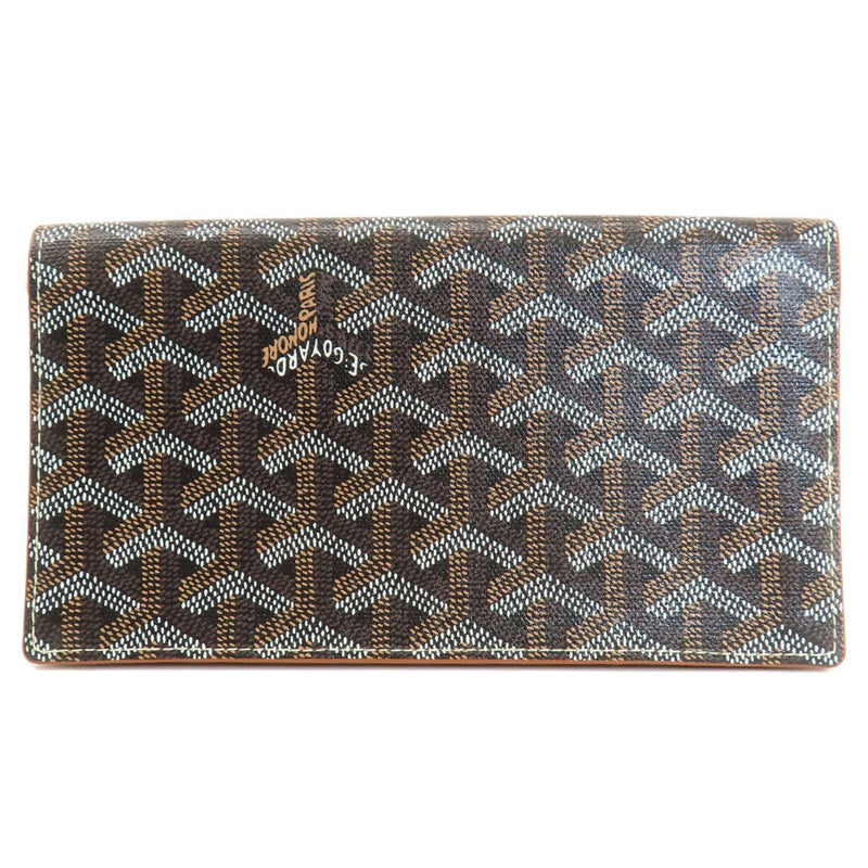 Goyard Herringbone Pattern Long Wallet Coated Canvas Women's