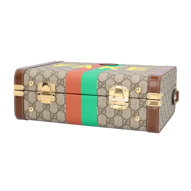 Gucci Faux Knot Print Beauty Case GG Supreme Handbag Canvas 633587 Beige Women's GUCCI