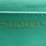 CHANEL Matelasse 20 Flap Bag Chain Shoulder Lambskin A69900 Green x Gold Women's