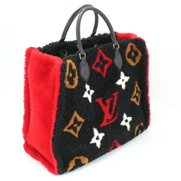 Louis Vuitton Bag On the Go GM Monogram Teddy Fluffy Shearling Black Red Tote Shoulder Handbag M55420 LOUIS VUITTON BB3401-r