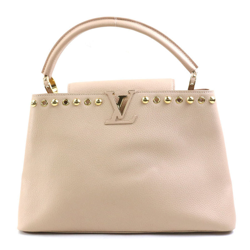 Louis Vuitton LOUIS VUITTON Handbag Capucines MM Leather Pink Beige Women's a0310