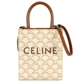 CELINE Vertical Cabas Tote Bag 194372BZK.01BC White Triomphe Canvas Leather