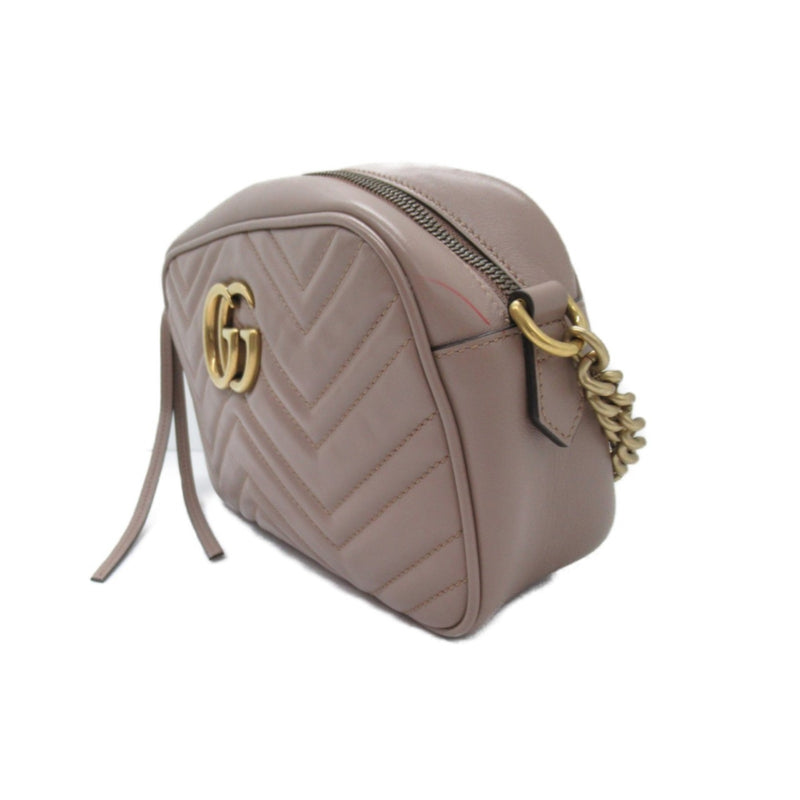 GUCCI GG Marmont Shoulder Bag Leather Women's Beige 447632