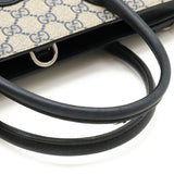 GUCCI GG Small Tote Bag Supreme Handbag Shoulder Ivory Navy 659983