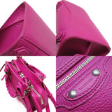 BALENCIAGA Handbag Shoulder Bag Neo Classic City Nano Leather Magenta Silver Women's w0507a