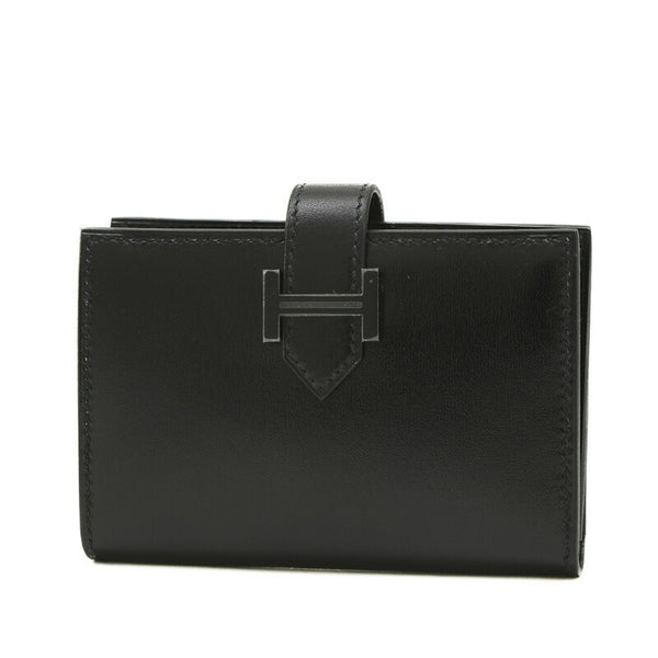 Hermes Bearn Business Card Holder/Card Case Box Calf So Black B Stamp