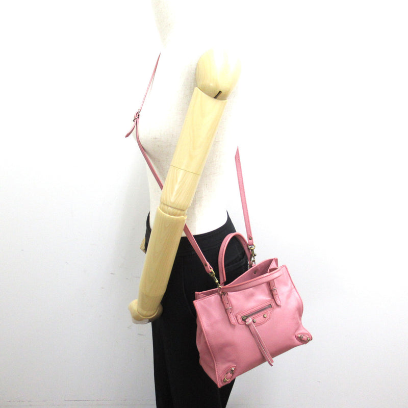 BALENCIAGA Paper bag mini Pink leather 305572