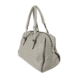 BOTTEGA VENETA Bottega Veneta Prusse Intrecciato Handbag 283363 Leather Light Gray Series Mini Boston Bag