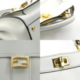 FENDI Handbag Crossbody Shoulder Bag Mini Peekaboo Leather White Gold Ladies 8BN244-AMCX