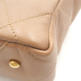 CHANEL Shoulder Tote Beige leather AS3508