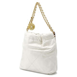 CHANEL Handbag 22 Coco Mark Shiny Calf Leather AS3980 2way White