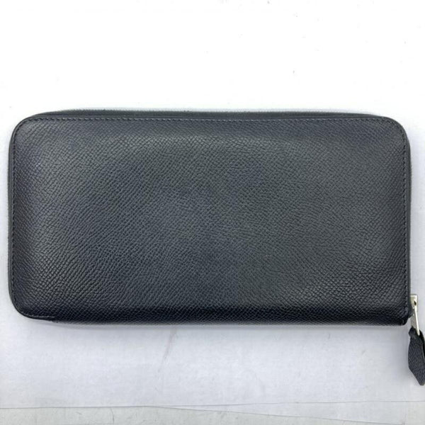 HERMES Azap Long Classic Hermes Wallet Round Black