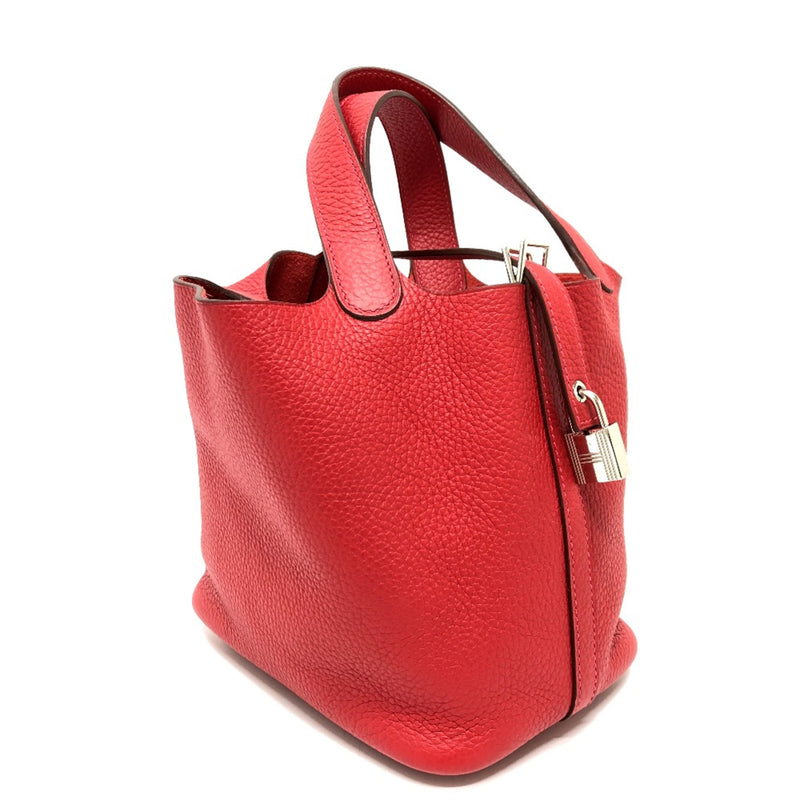 Hermes Bag Tote Bag Hand Bag RedBased SilverHardware