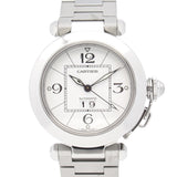 Cartier Pasha C Big Date Wristwatch Stainless Steel Men's Women's White W31055M7