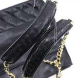 CHANEL Chain Shoulder Tote Bag Matelasse Lambskin Black A5 Snap Button ChainShoulder Women's