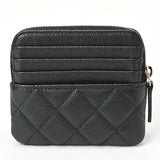 CHANEL Matelasse Coin Card Case AP2061 Caviar Skin Black S-156228