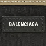 BALENCIAGA NAVY Small Cabas Handbag Canvas Leather 339933 Brown Unisex