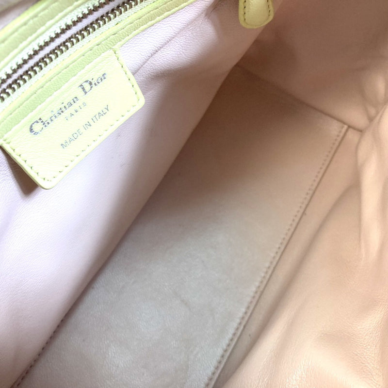 CHRISTIAN DIOR Cannage Bag 2WAY Hand Bag Blue x Yellow x Pink