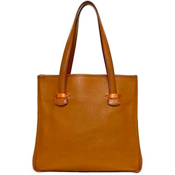 Hermes tote bag, brown, gallop leather, with the letter W engraved, Hermes, unisex, A4 size, for men and women