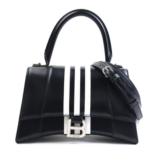 BALENCIAGA Handbag Shoulder Bag Adidas Collaboration Hourglass Small Leather Black Women's 593546 a0474