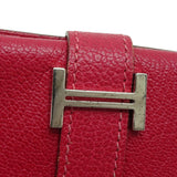 Hermes Bearn Classic □G stamp 2003 Ladies long wallet Chevre Red