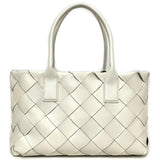 Bottega Veneta Tote Bag Cabas Maxi White Black Intrecciato Handbag Leather Men Women