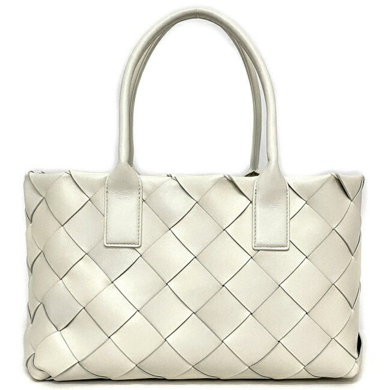 Bottega Veneta Tote Bag Cabas Maxi White Black Intrecciato Handbag Leather Men Women