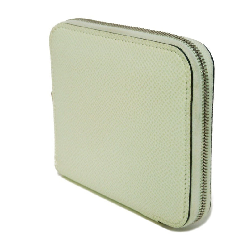 Hermes HERMES Coin Case Azap Compact Silk In Pastel Light Green Henliberte Veau Epsom Vert Fizz U Stamp Women's