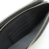 CHANEL Deauville Line Chain Wallet Long Clutch Bag Shoulder Canvas Leather Navy A81978