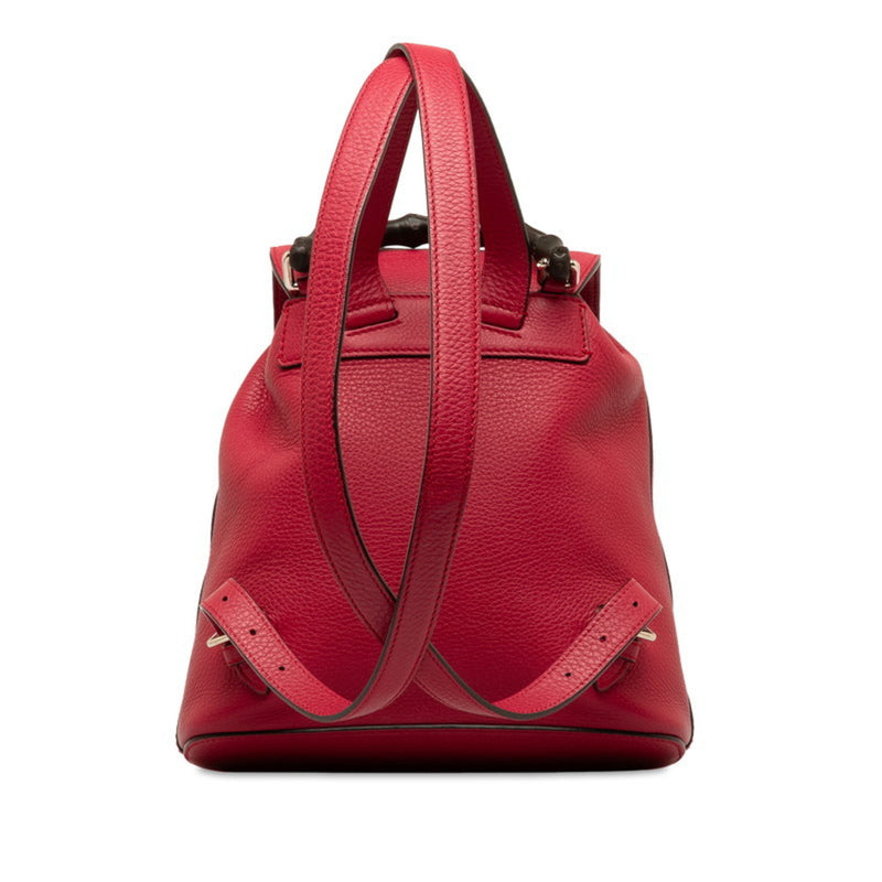 Gucci Bamboo Backpack 387149 Red Leather Women's GUCCI