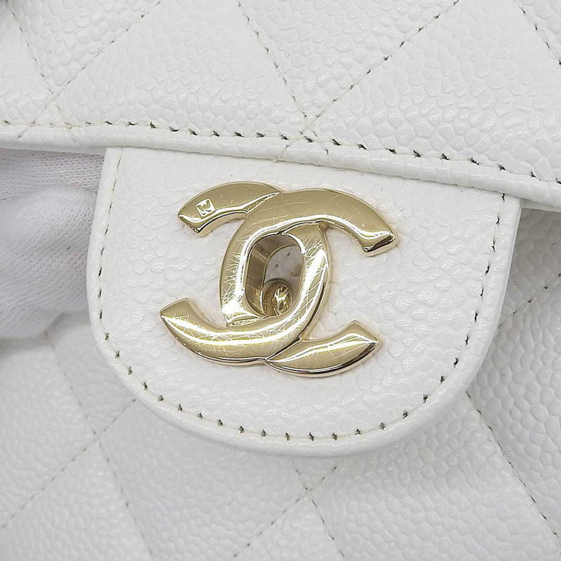 Chanel CHANEL matelasse 30 big coco mark shoulder bag white 7 series A11869