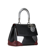 Christian Dior Dior Be Handbag Shoulder Bag Black Silver Wine Red Leather Women's