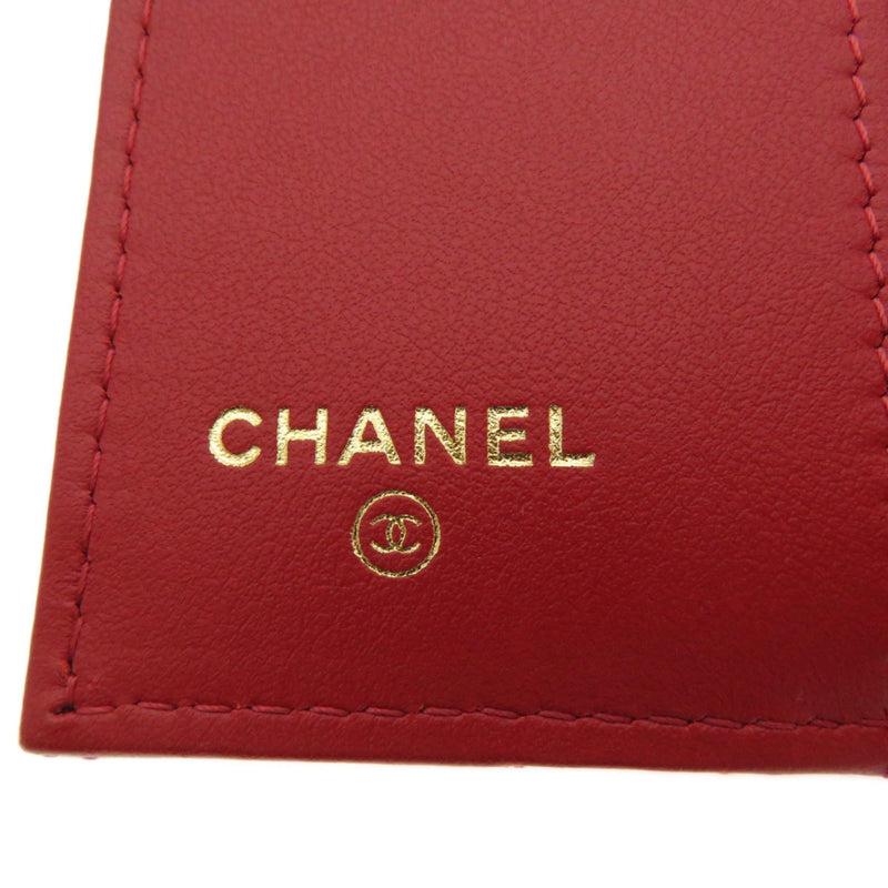 CHANEL Tri-fold Compact Wallet Matelasse Bi-fold Calfskin Women's