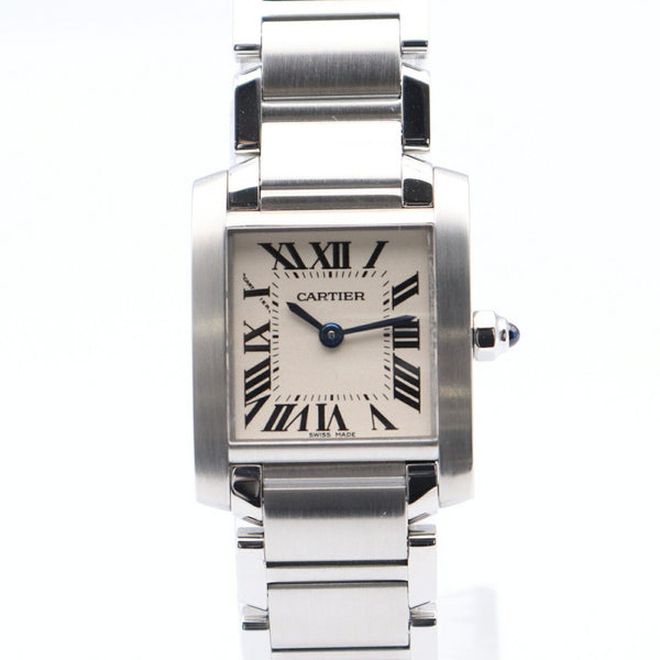 CARTIER Tank Francaise SM Watch Stainless Steel Ladies Ivory W51008Q3