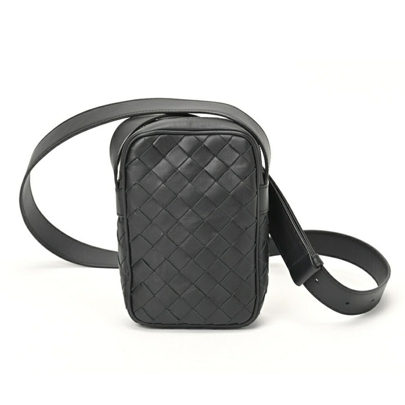 BOTTEGA VENETA Cassette Crossbody Bag 743214 Black E-155645