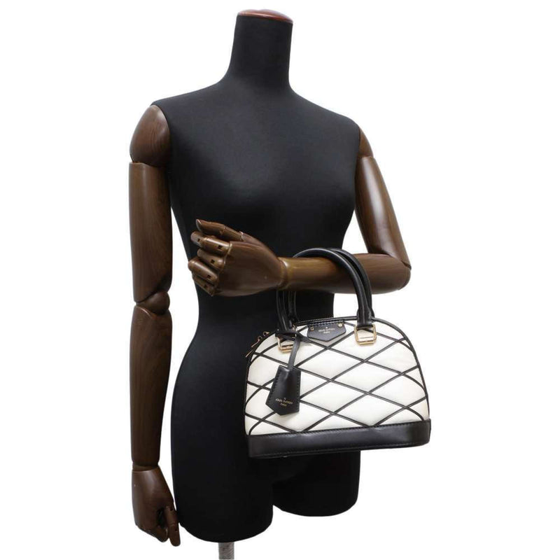 Louis Vuitton Handbag Lamb Leather Alma BB M23761 2way Shoulder Bag Black White