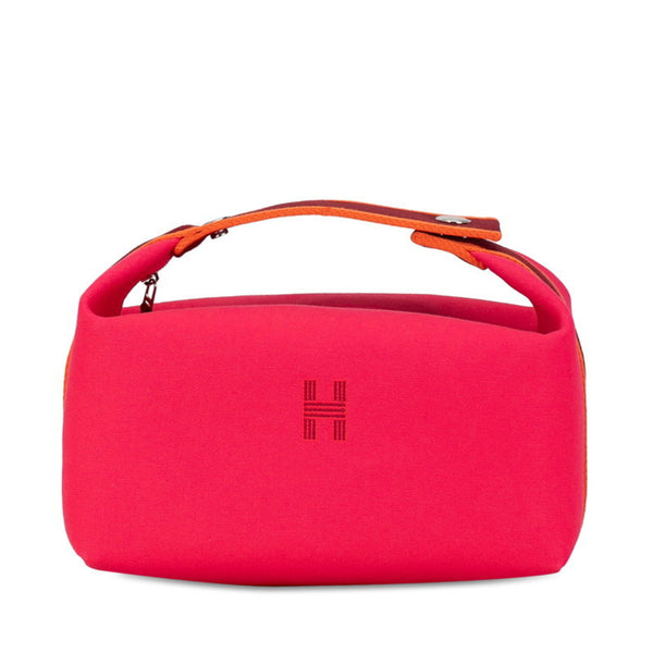 Hermes Brid A Black GM Handbag Pink Orange Canvas Women's HERMES