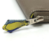 Hermes Zip Around Long Wallet Etoupe Gray Based