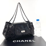 CHANEL Chanel Matelasse Chain Shoulder Bag Patent Leather Black Women's N4075095