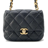 Chanel Chain Shoulder Bag Matelasse Coco Mark Flap Lambskin AS3205 CHANEL Black