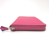 Hermes Zip Around Long Wallet pink SilverHardware