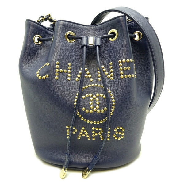 Chanel Deauville Shoulder Women's Bag Caviar Skin Navy