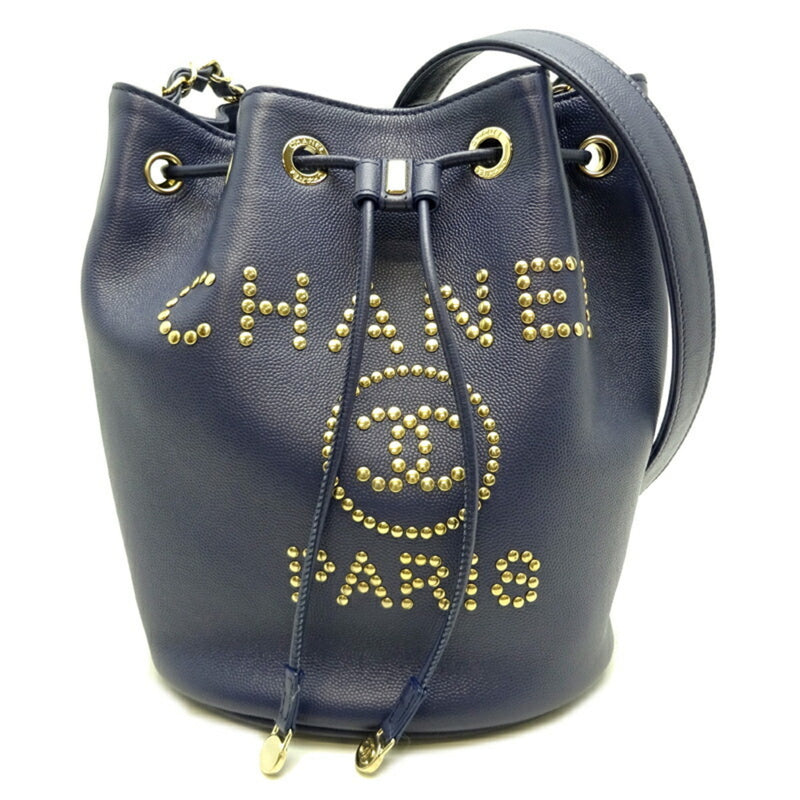 Chanel Deauville Shoulder Women's Bag Caviar Skin Navy