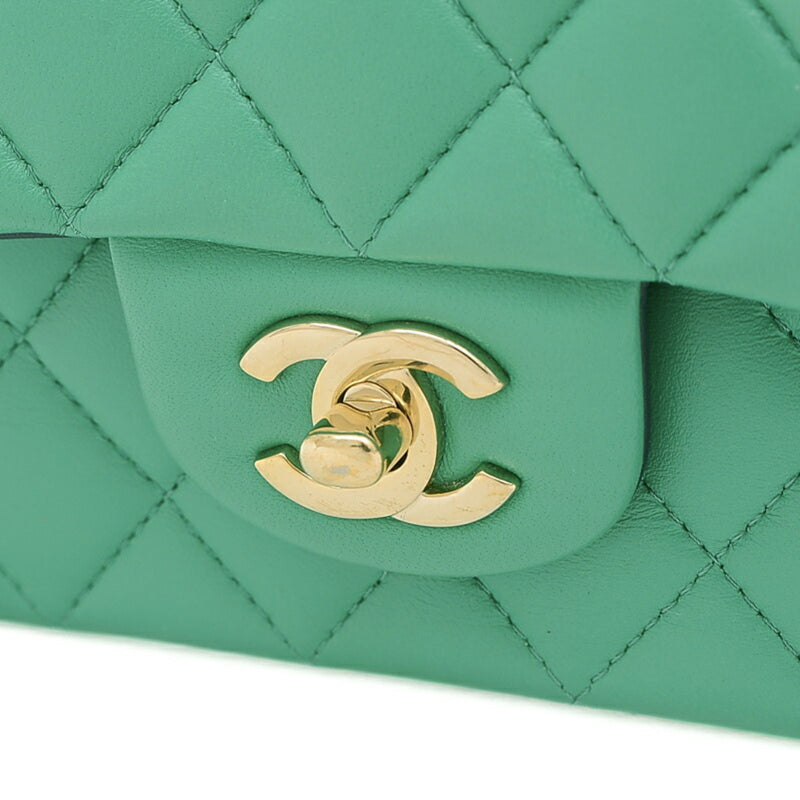 Chanel Matelasse Chain Shoulder Lambskin Green Navy AS2431