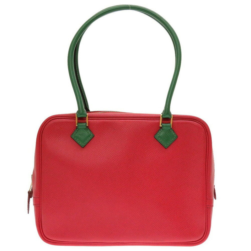 Hermes Plume Couchevel Rouge Vif Vert □A stamp handbag bag red green HERMES