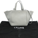 Celine Small Fold Cabas 194073 Women's Leather Handbag,Shoulder Bag Light Blue Gray