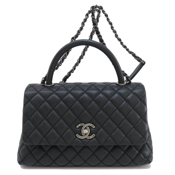 Chanel Coco Handle Handbag Caviar Skin Women's CHANEL