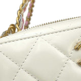 Chanel Chain Shoulder Bag Matelasse Coco Mark Vanity Calf Leather CHANEL White